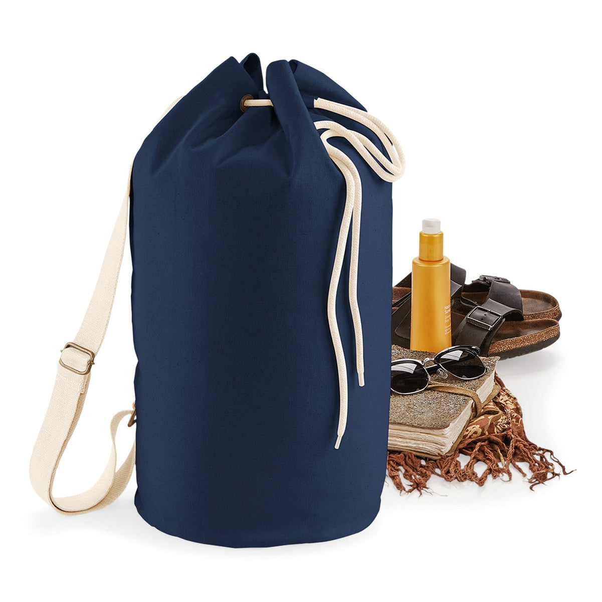 Westford Mill Earthaware Organic Cotton Sea Bag 20L Adjustable Strap 25x53cm