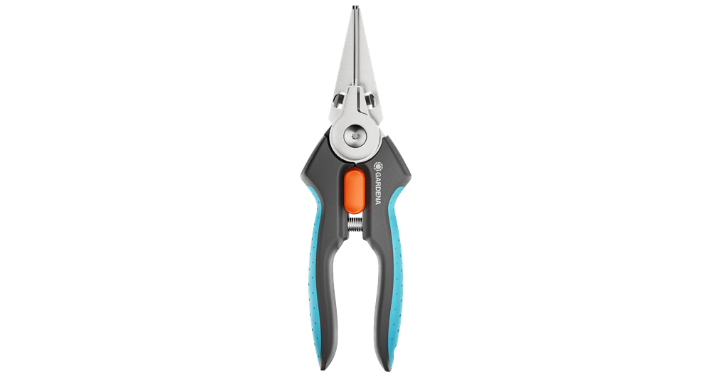 Gardena GripCut One-Handed Herb Scissors with Ergonomic Handles & Locking Blades