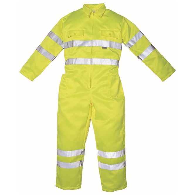 Yoko Hi-Vis Polycotton Coverall EN ISO20471 Class 3 Water Repellent Safety Gear