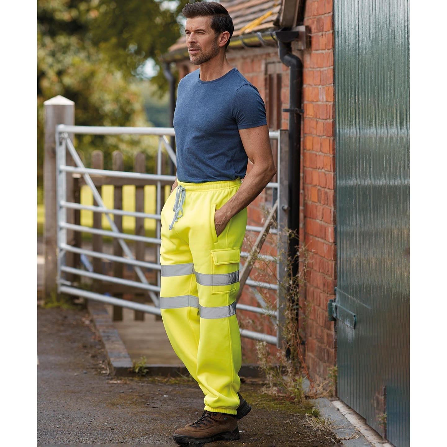 Yoko Hi-Vis Jogging Pants EN ISO 20471 Class 1 Comfortable Reflective Cargo