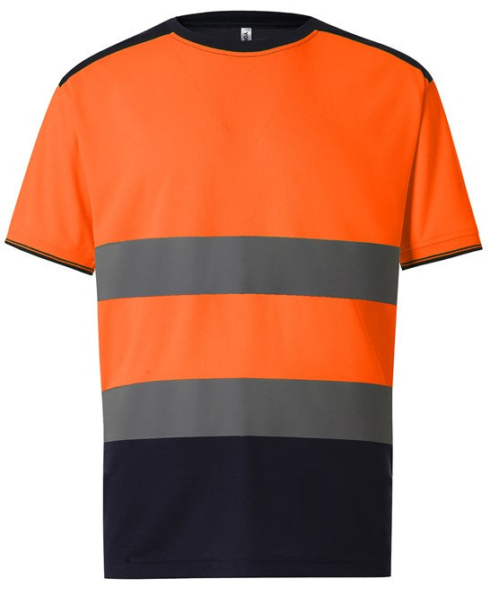 Yoko Hi-Vis Two-Tone T-Shirt EN ISO20471 Class 2 Breathable Quick-Dry Fabric