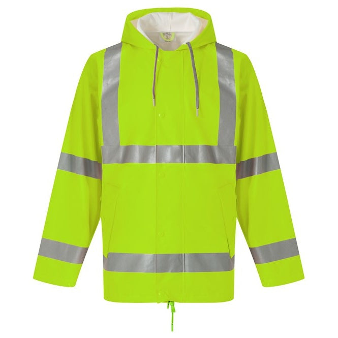 Yoko Hi-Vis U-Dry Jacket Waterproof Breathable EN ISO 20471 Class 3