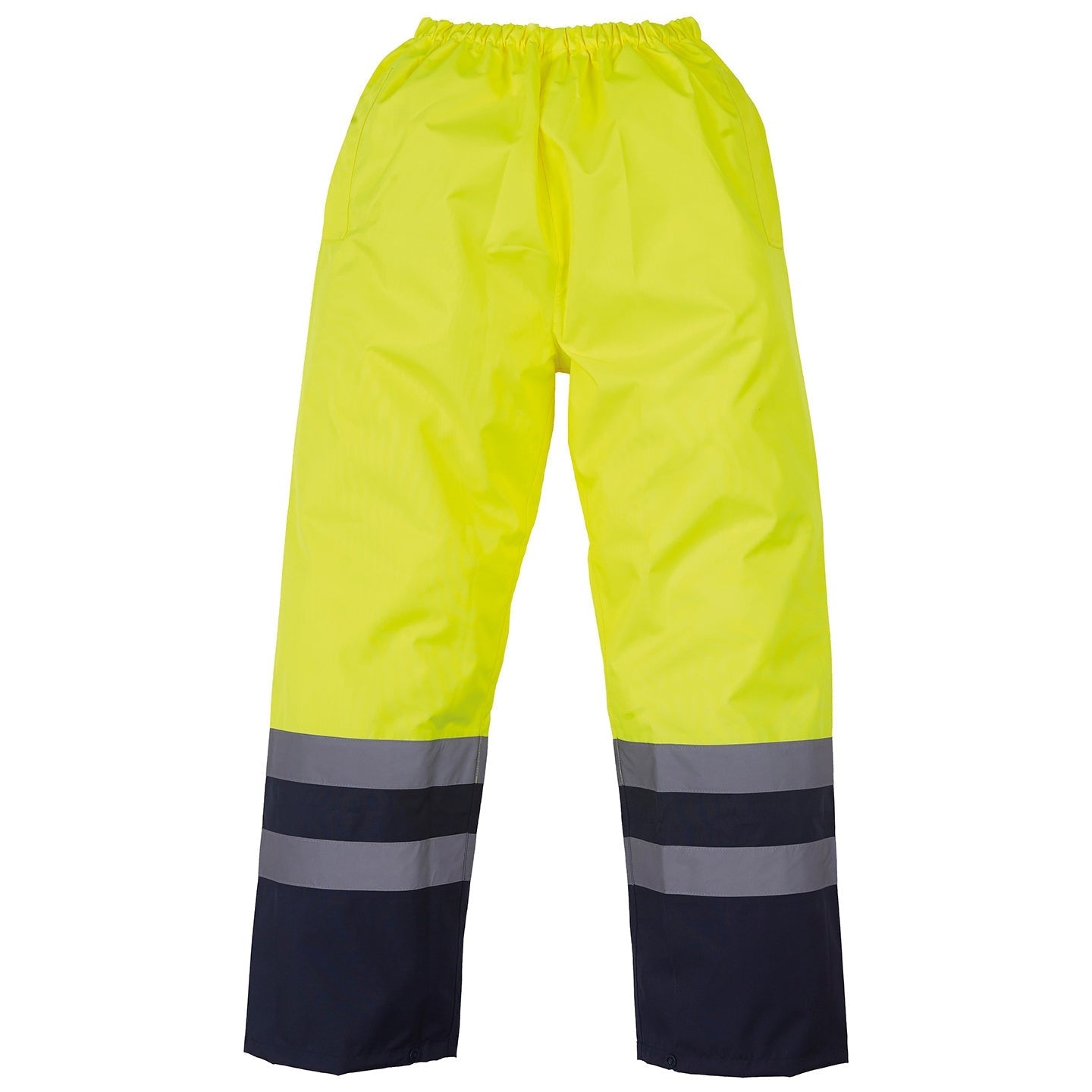 Yoko Hi-Vis Waterproof Overtrousers Elasticated Waist Reflective Bands