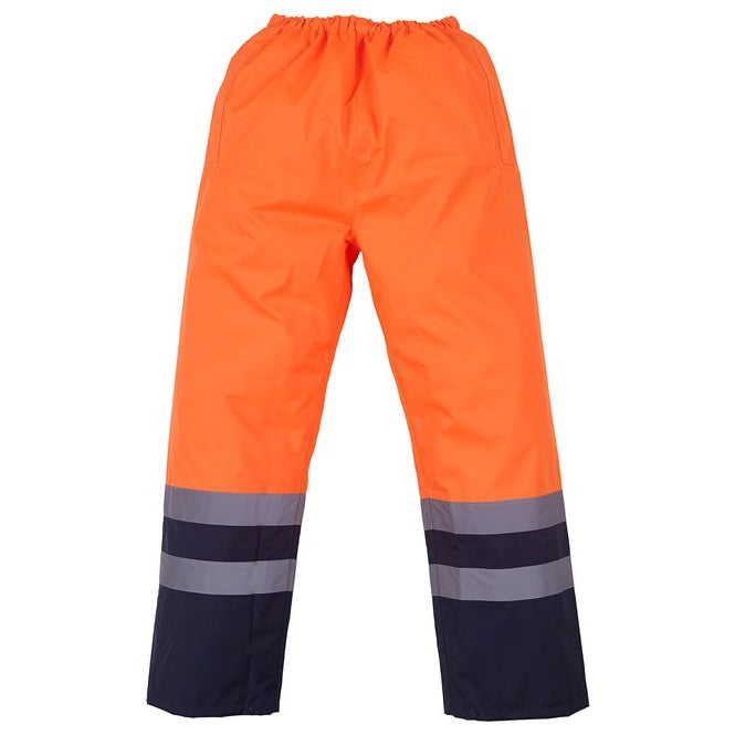 Yoko Hi-Vis Waterproof Overtrousers Elasticated Waist Reflective Bands