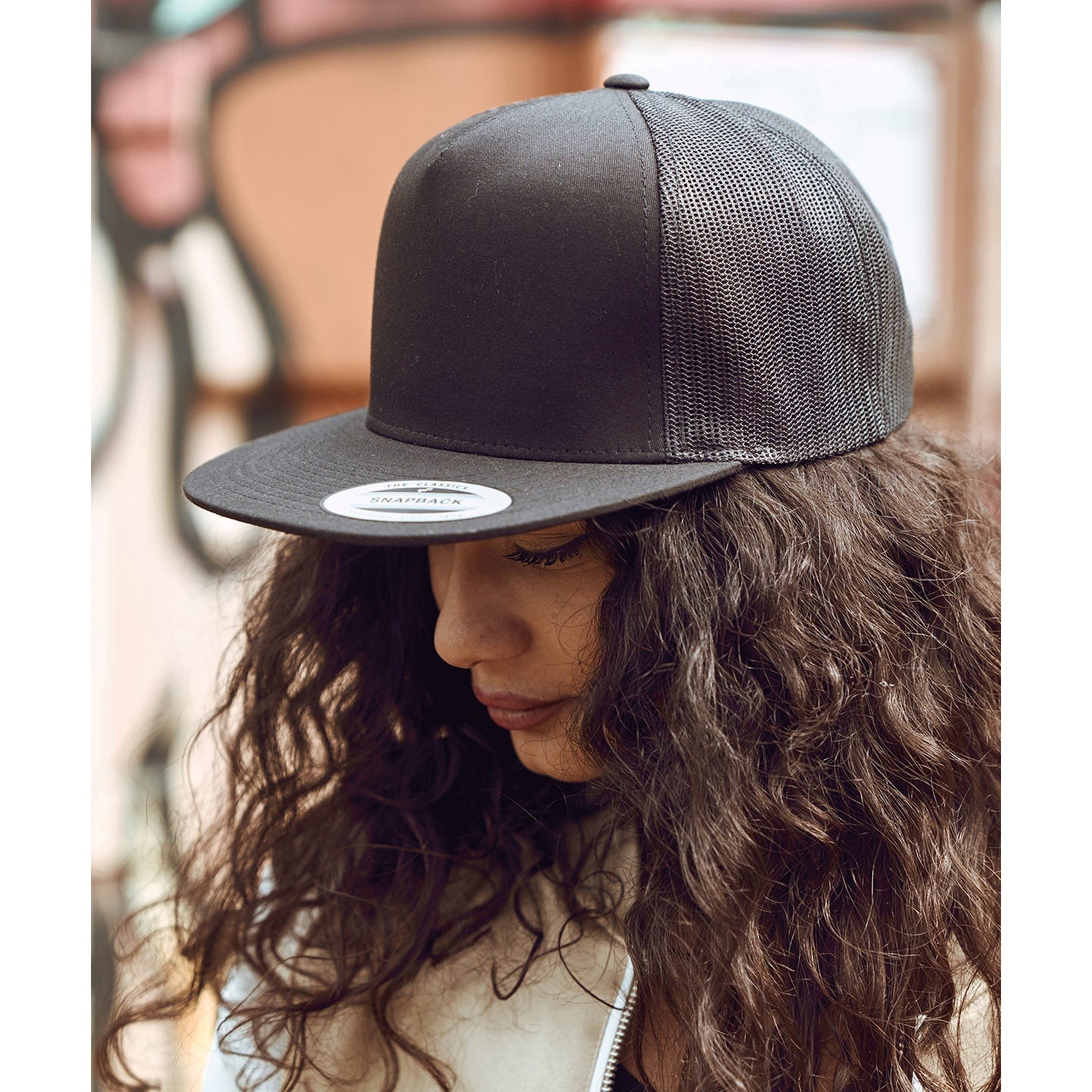 Flexfit Yupoong 5-Panel Retro Trucker Cap Sporty Mesh Back Cotton Twill